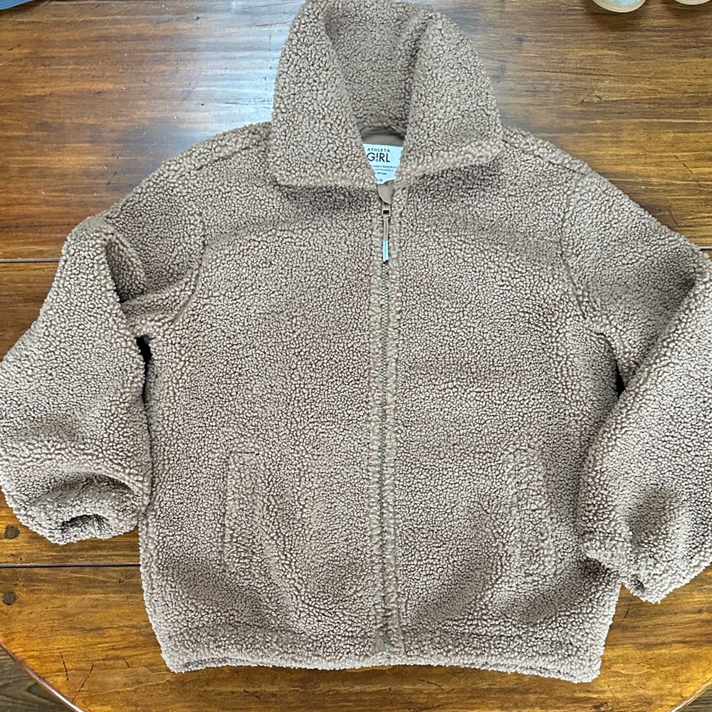 Athleta Kids Brown Sherpa Puffer Jacket